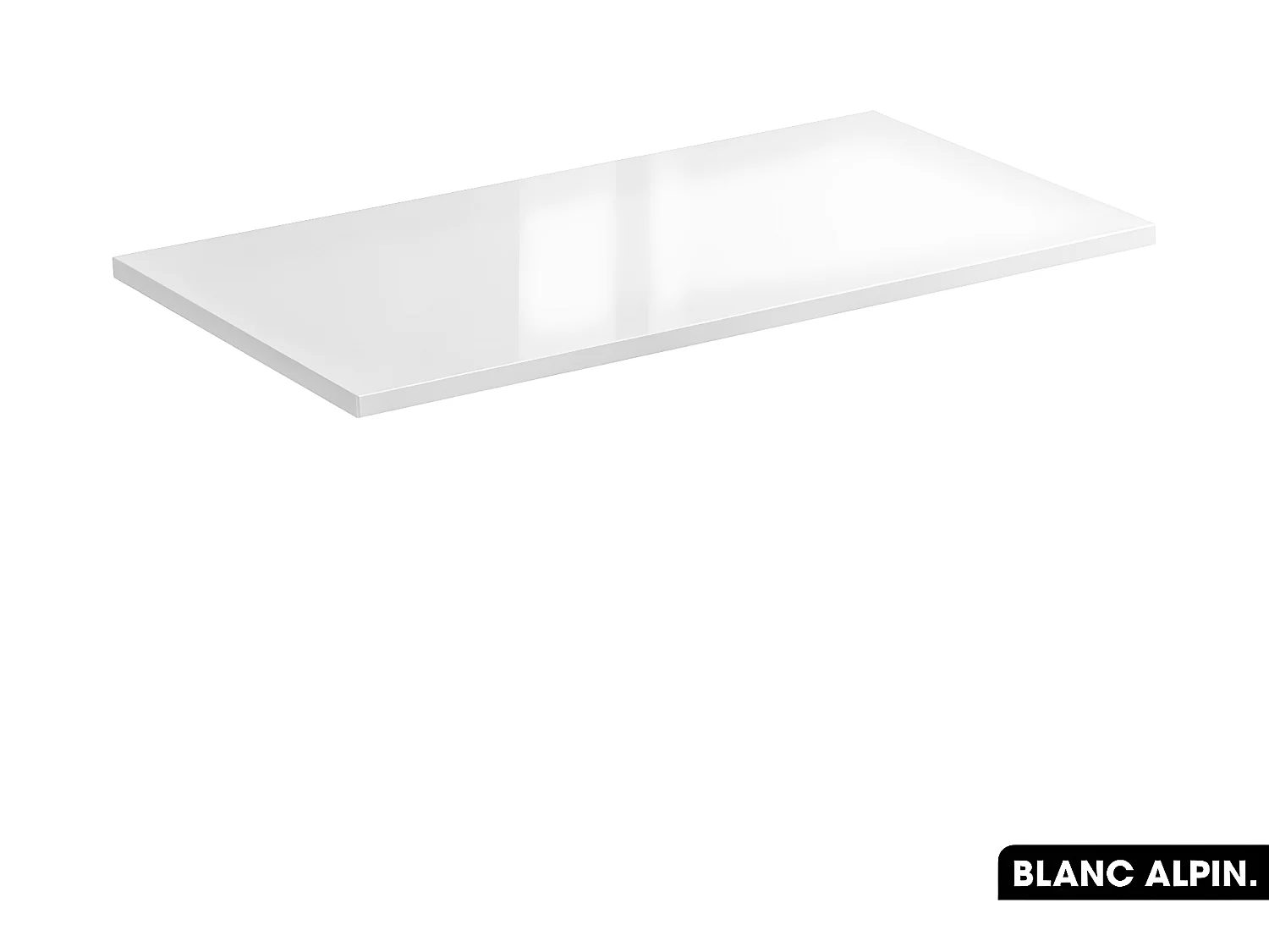 Plan de vasque en bois | BLANC ALPIN | L.100 x P.46 x H.2,5