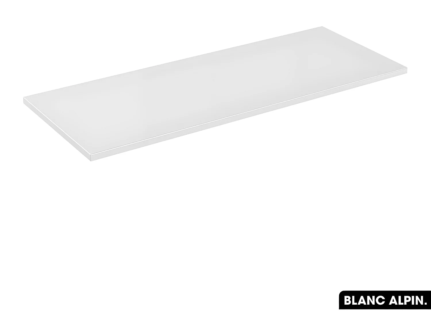 Plan de vasque en bois | BLANC ALPIN | L.120 x P.46 x H.2,5