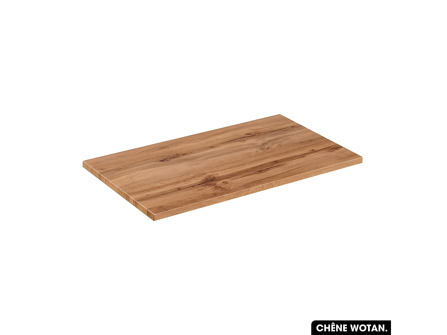 Plan de vasque en bois | CHÊNE WOTAN | L.80 x P.46,5 x H.2