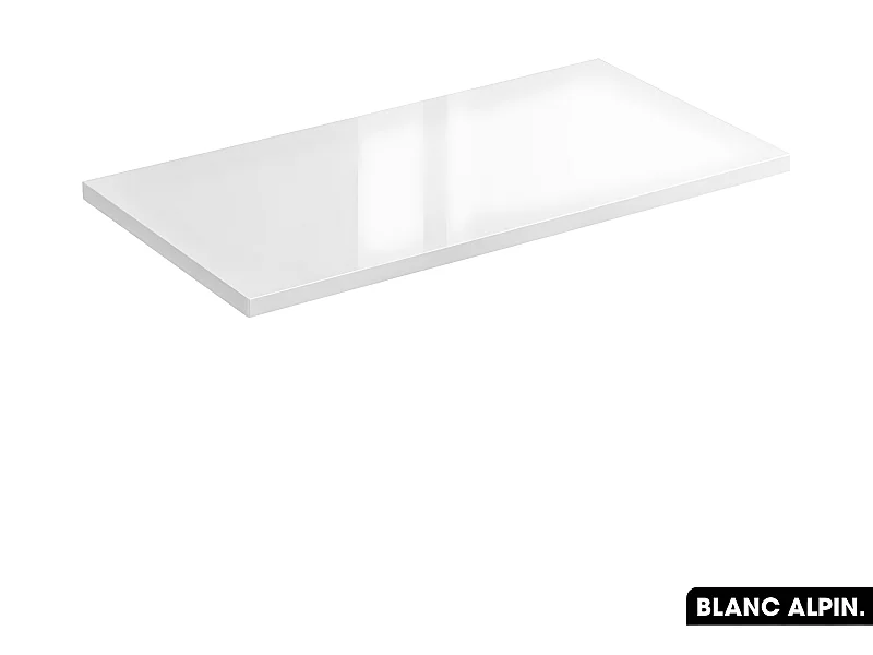 Plan de vasque en bois | BLANC ALPIN | L.80 x P.46 x H.2,5