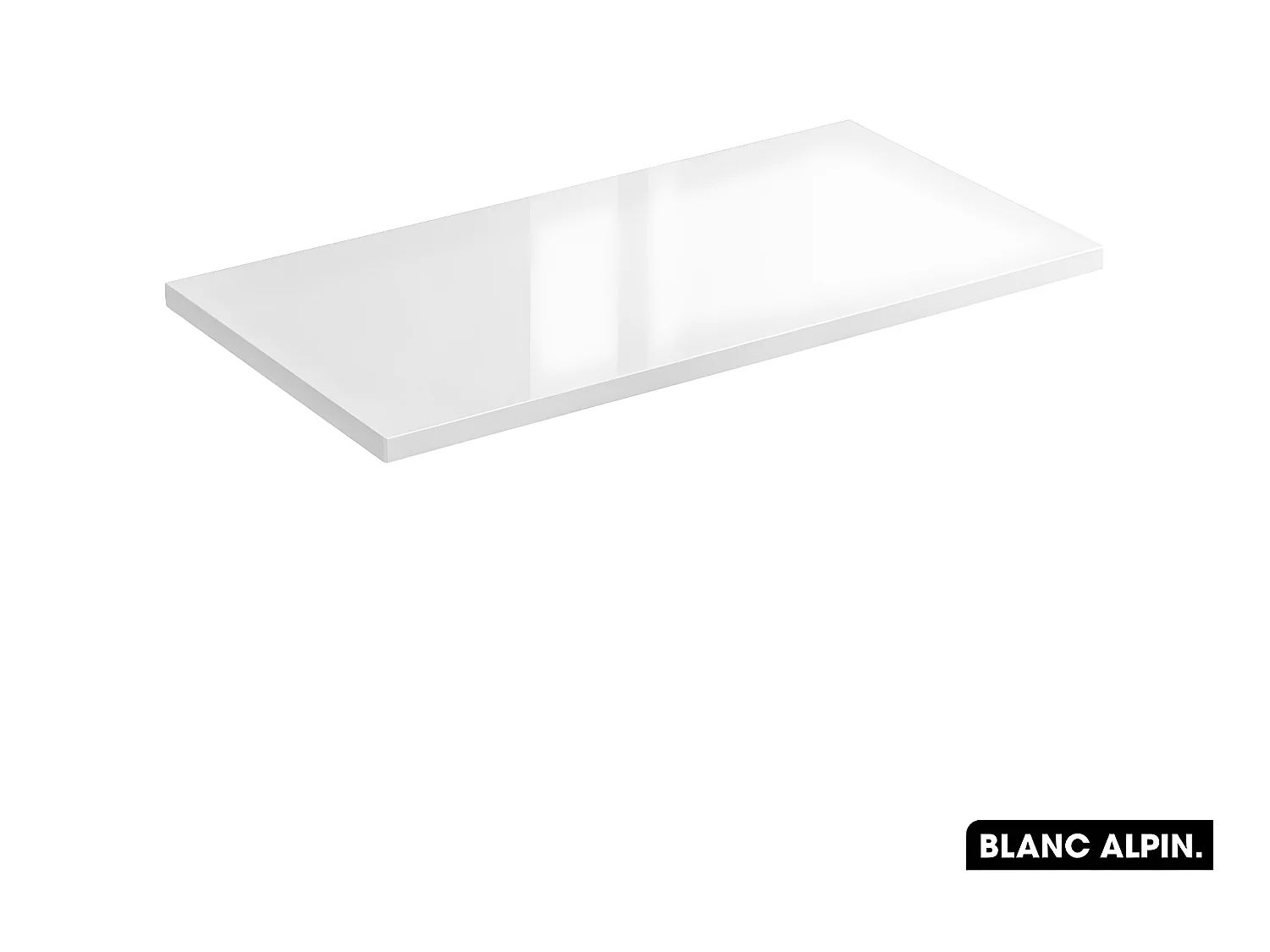 Plan de vasque en bois | BLANC ALPIN | L.80 x P.46 x H.2,5