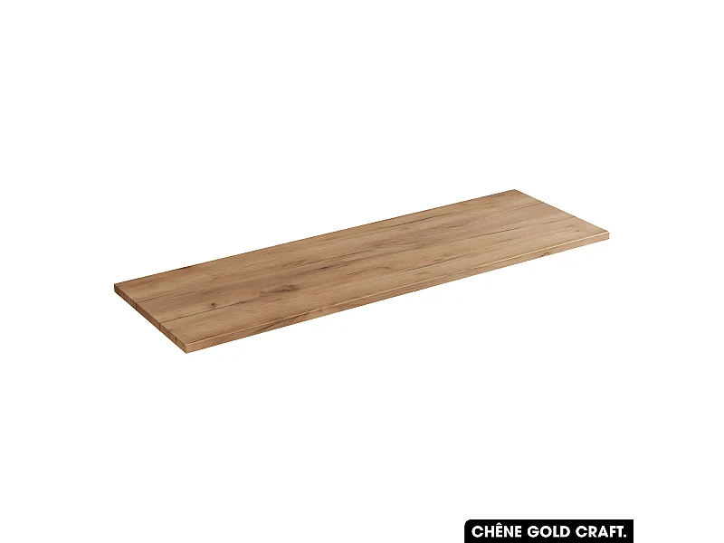 Plan de vasque en bois | CHÊNE GOLD CRAFT | L.121 x P.46 x H.2,5