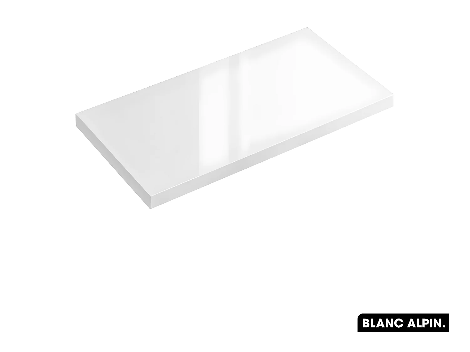 Plan de vasque en bois | BLANC ALPIN | L.60 x P.46 x H.2,5