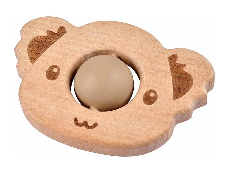 Jouet d'Éveil Bébé "Koala avec Boule" 8cm Naturel