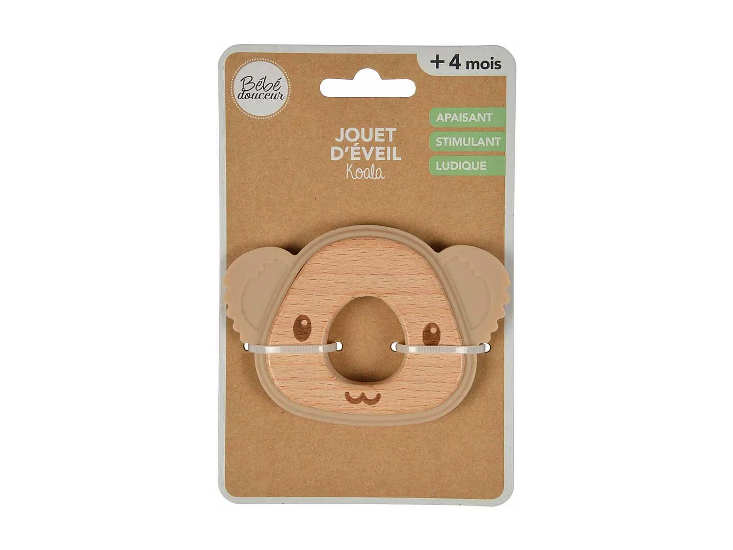 Jouet d'Éveil Bébé "Koala Oreilles" 7cm Naturel
