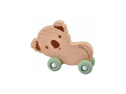 Jouet d'Éveil Bébé "Koala avec Roulettes" 12cm Vert