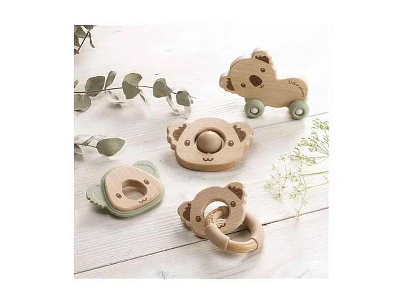 Jouet d'Éveil Bébé "Koala avec Roulettes" 12cm Vert