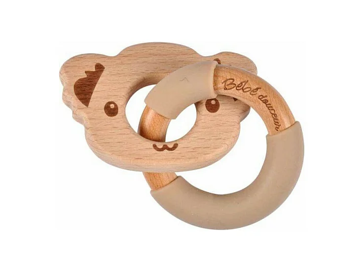 Jouet d'Éveil Bébé Anneau "Koala" 7cm Naturel
