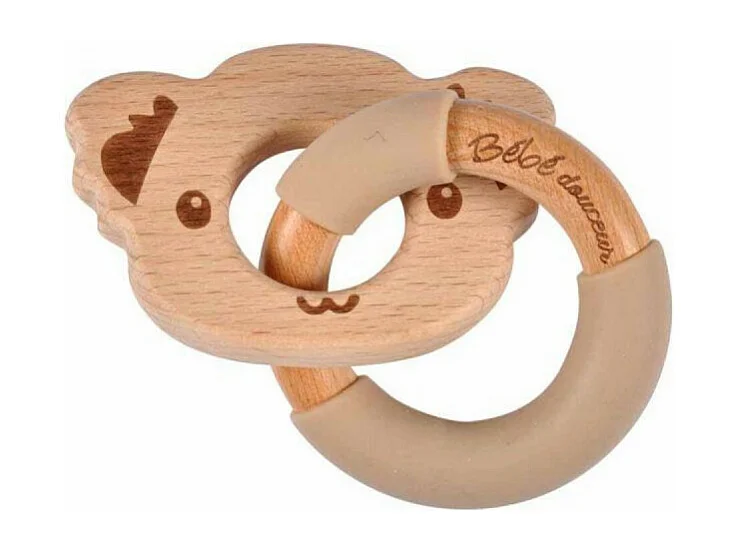Jouet d'Éveil Bébé Anneau "Koala" 7cm Naturel