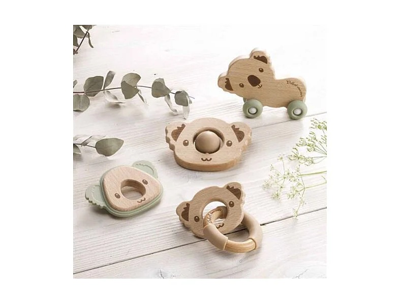 Jouet d'Éveil Bébé Anneau "Koala" 7cm Vert