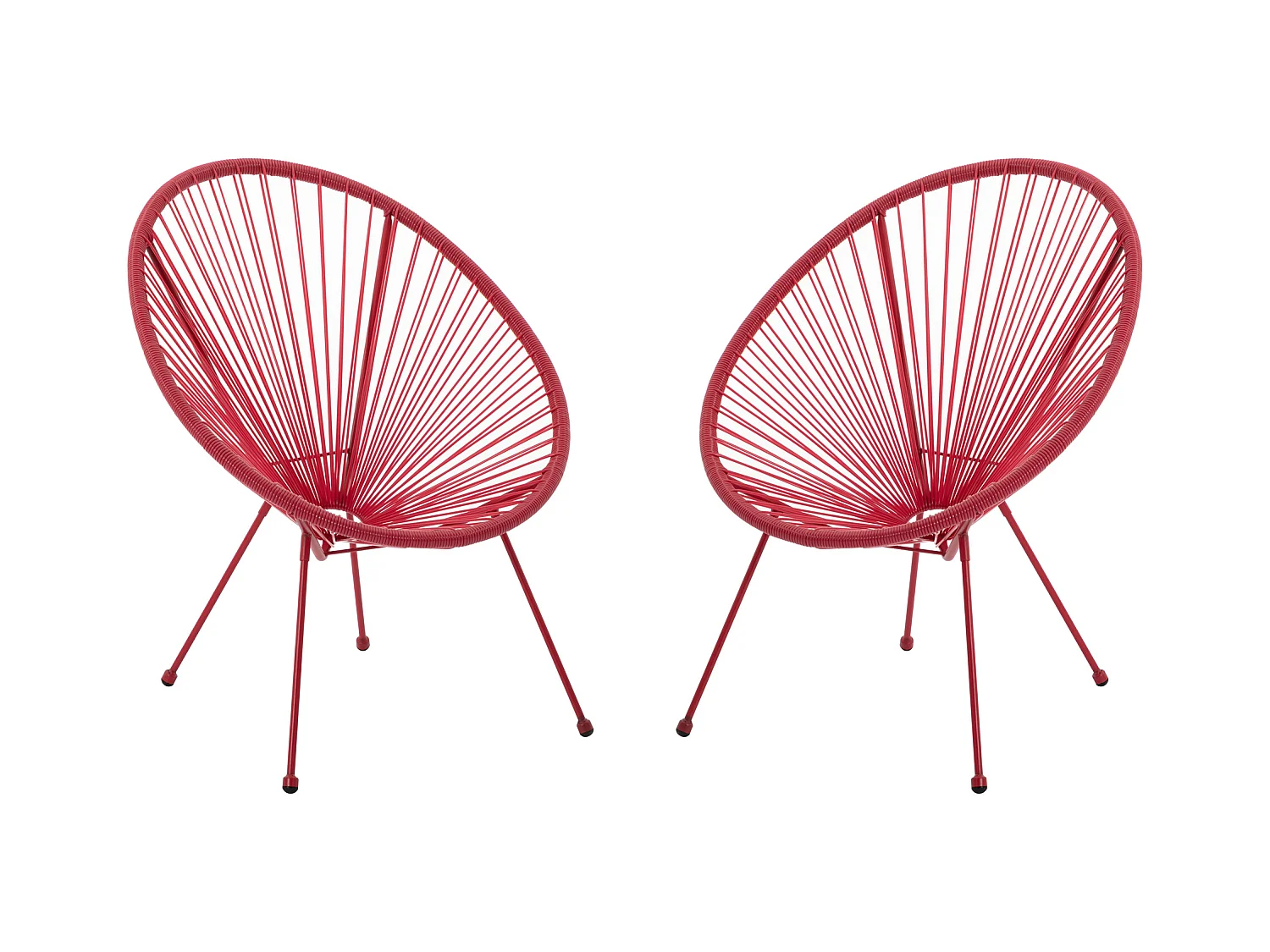 Lot de 2 fauteuils de jardin en fils de résine tressés - Terracotta - ALIOS III de MYLIA