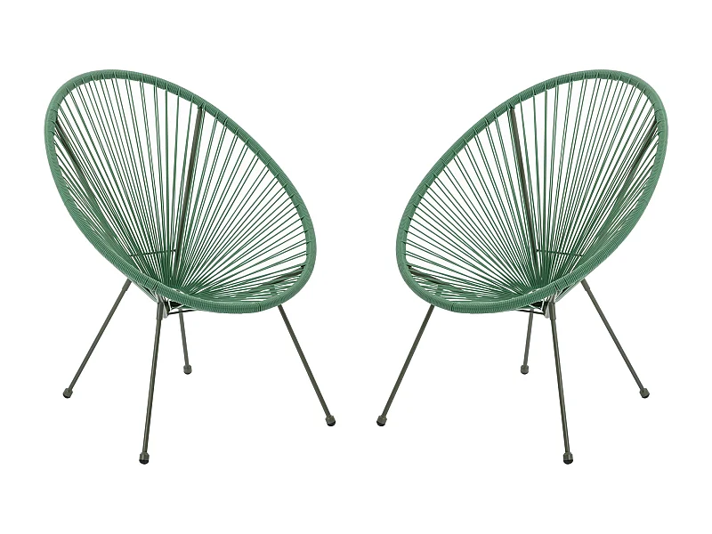 Set van 2 tuinfauteuils van gevlochten harsdraden - Kaki - ALIOS III van MYLIA