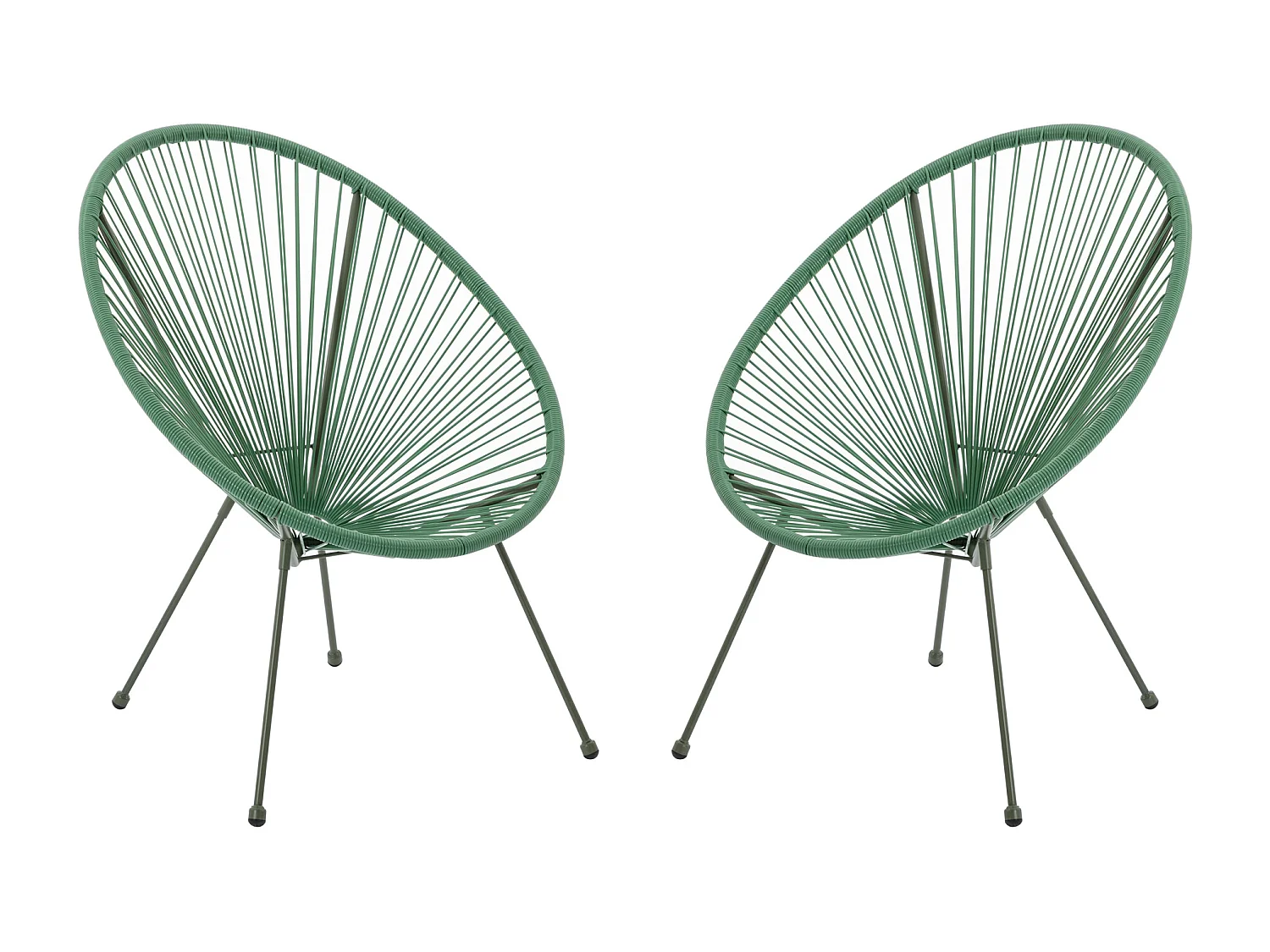 Gartensessel 2er-Set - Polyrattan - Kaki - ALIOS III von MYLIA