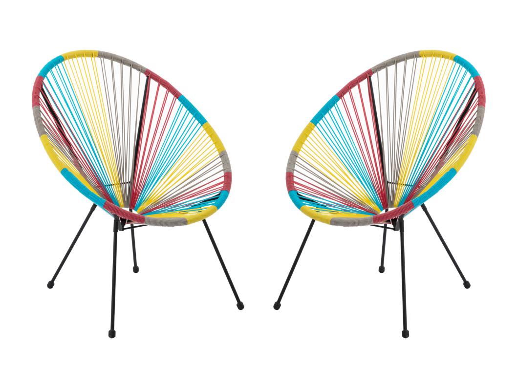 Lot de 2 fauteuils de jardin en fils de résine tressés - Multicolore - ALIOS III de MYLIA