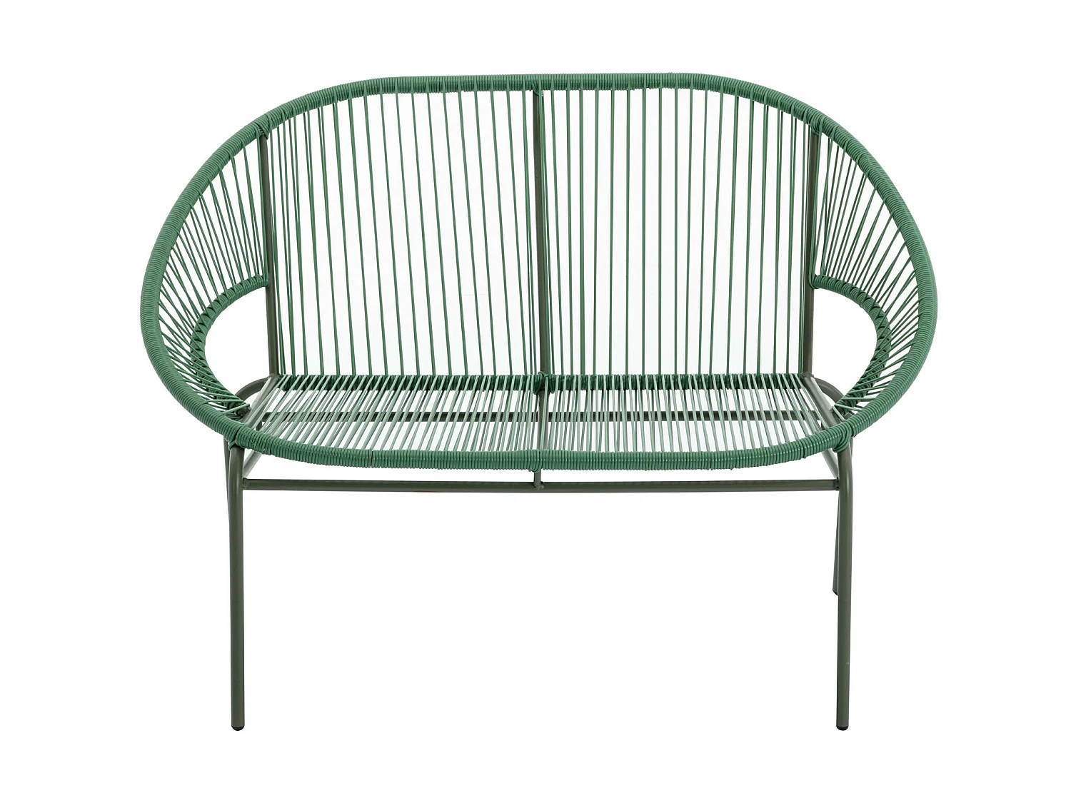 Garten-Sitzgruppe aus Polyrattan: 2 Sessel, 1 Bank 1 Tisch - Kaki - ALIOS III von MYLIA