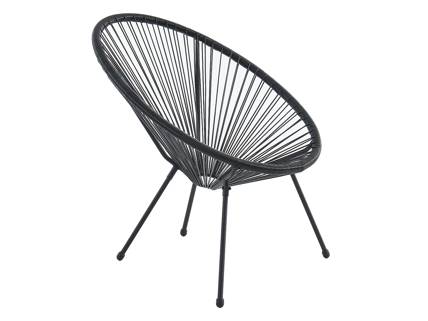 Salon de jardin en fils de résine tressés : 2 fauteuils, un banc et une table - Noir - ALIOS III de MYLIA