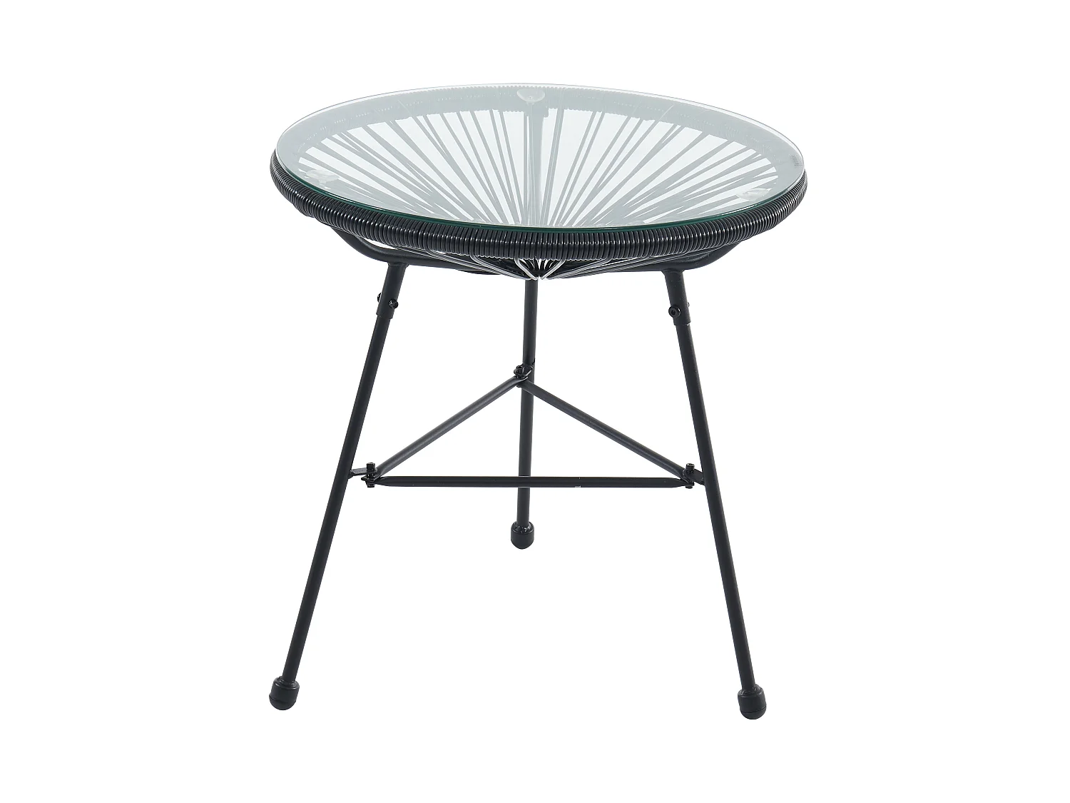 Salon de jardin en fils de résine tressés : 2 fauteuils, un banc et une table - Noir - ALIOS III de MYLIA