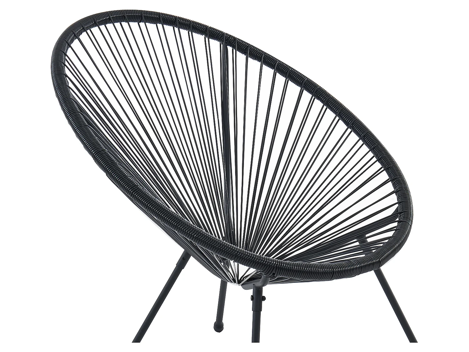 Salon de jardin en fils de résine tressés : 2 fauteuils, un banc et une table - Noir - ALIOS III de MYLIA