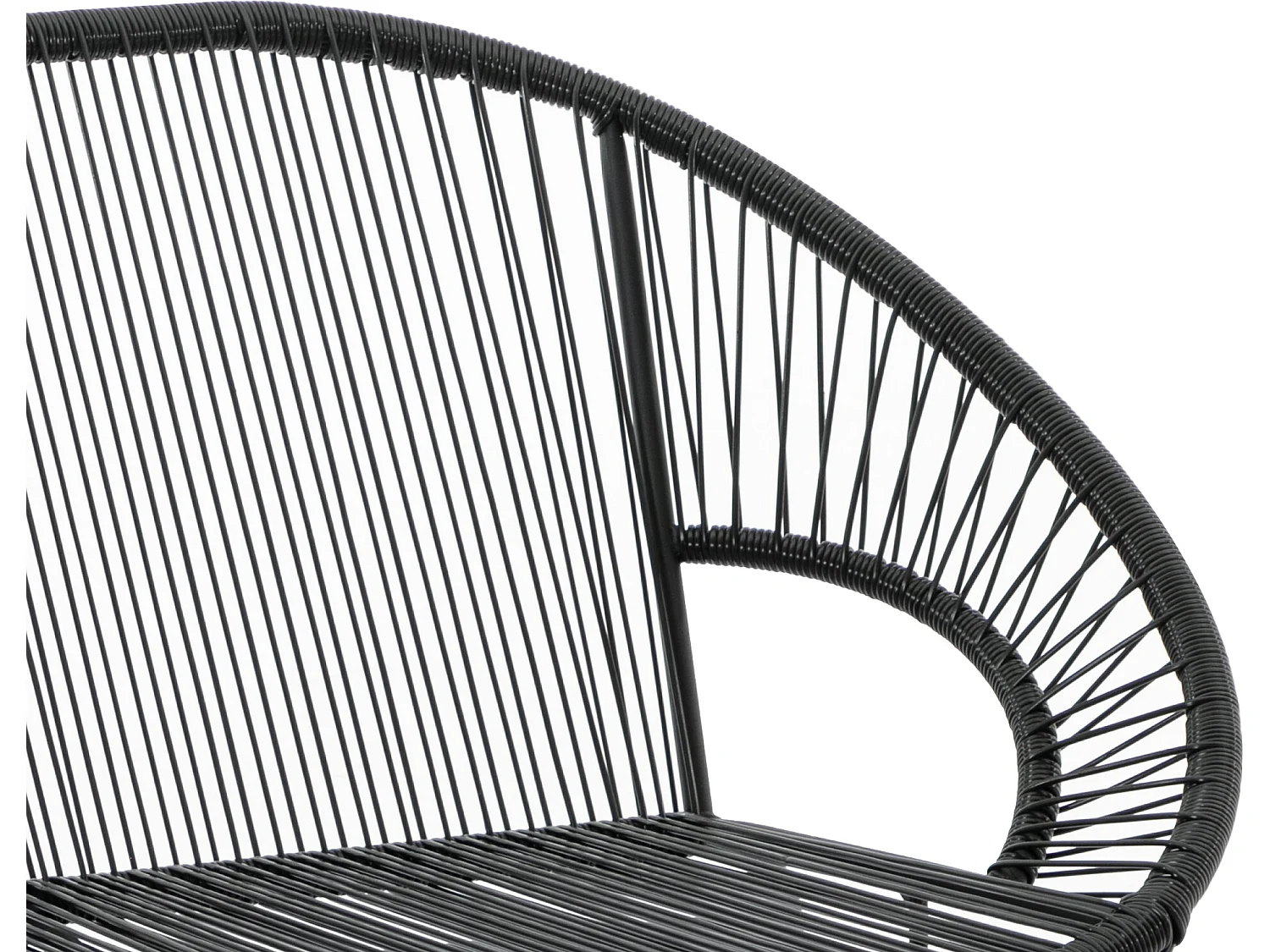 Salon de jardin en fils de résine tressés : 2 fauteuils, un banc et une table - Noir - ALIOS III de MYLIA