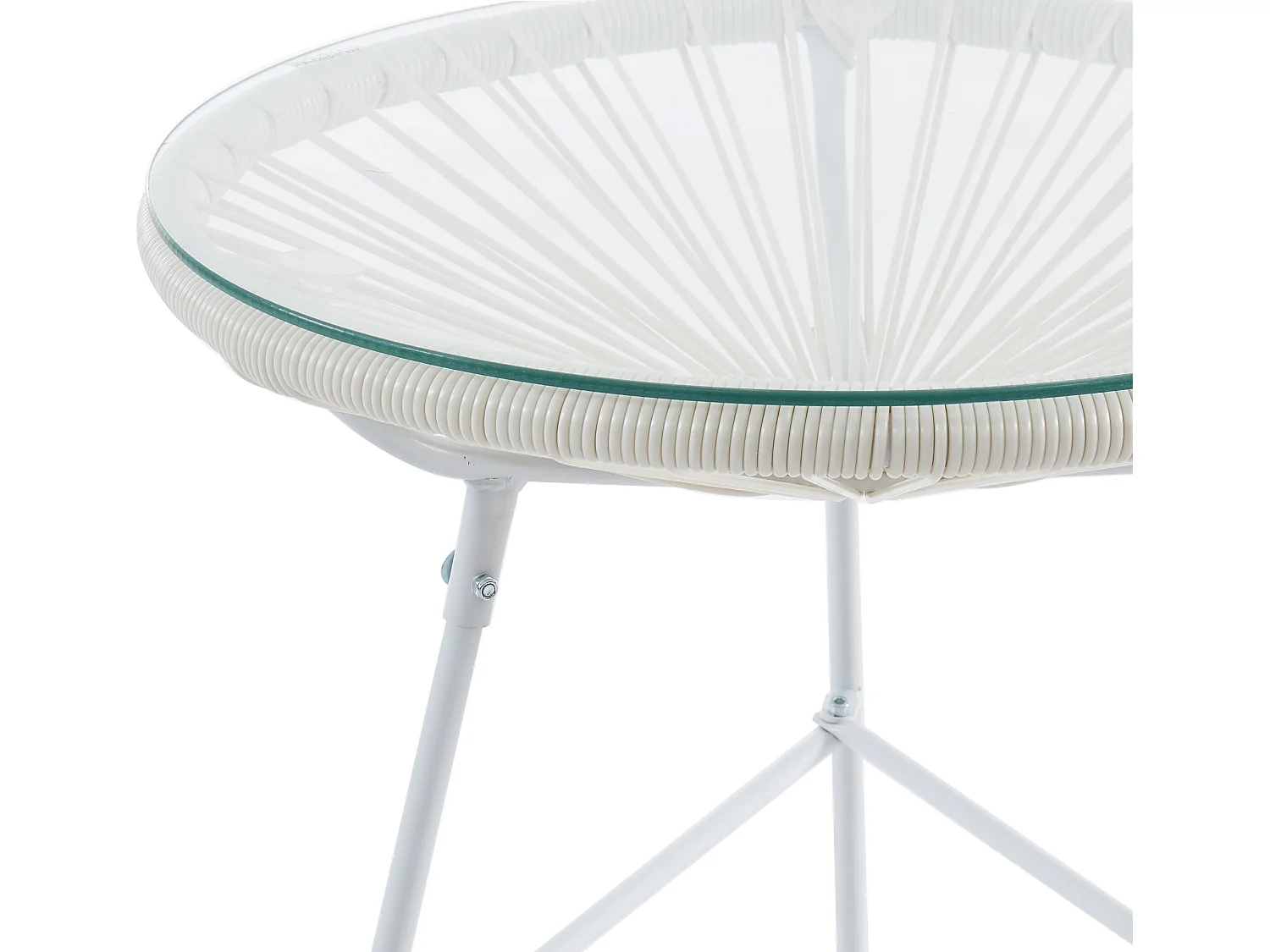 Garten-Sitzgruppe aus Polyrattan: 2 Sessel, 1 Bank 1 Tisch - Weiß - ALIOS III von MYLIA