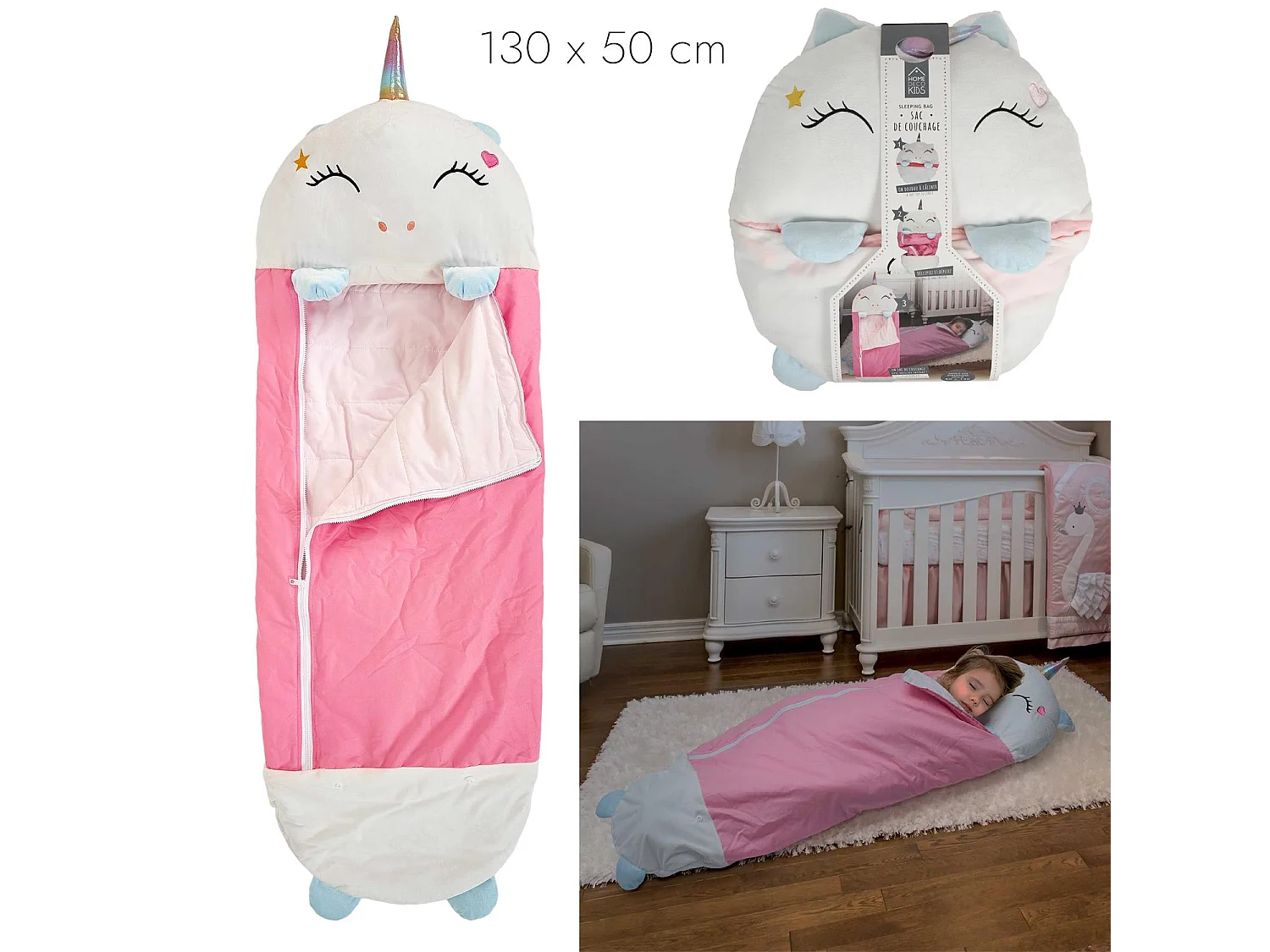 Sac De Couchage Convertible Licorne 130x50cm