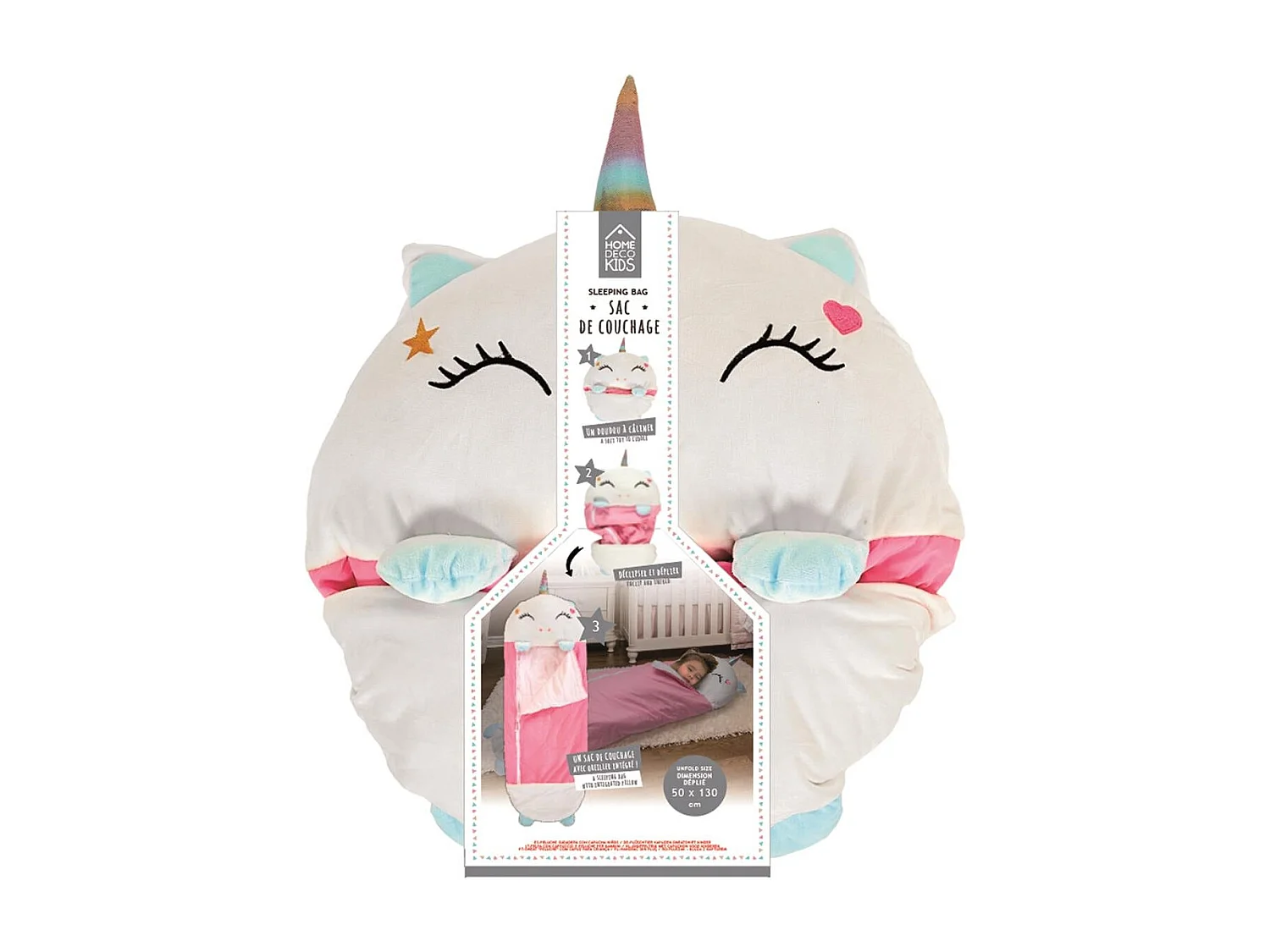 Sac De Couchage Convertible Licorne 130x50cm