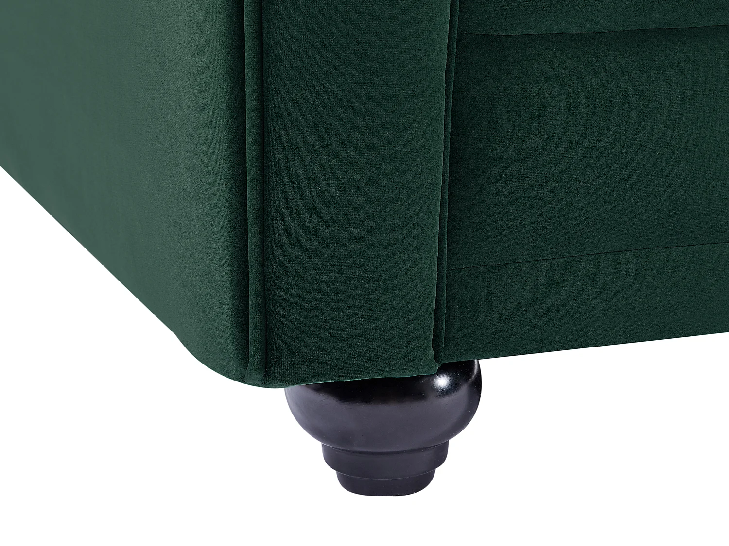 Canapé 3 places, 2 places et fauteuil en velours vert CHESTERFIELD