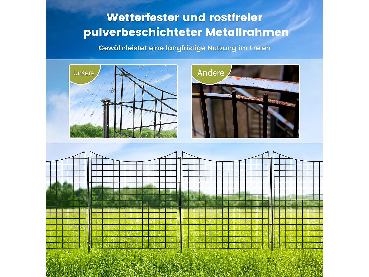 Gartenzaun Metall (5er Set)