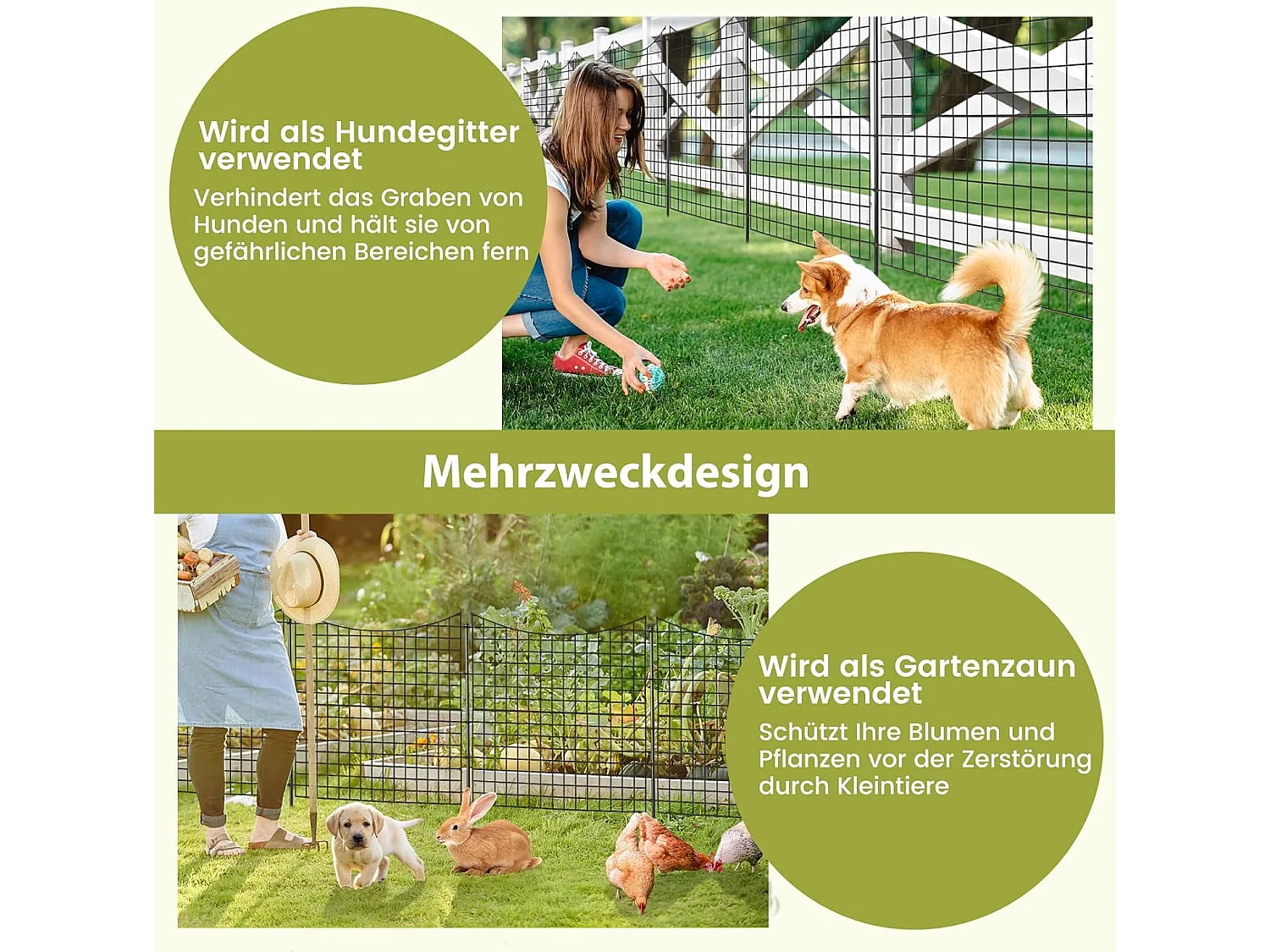 Gartenzaun Metall (5er Set)