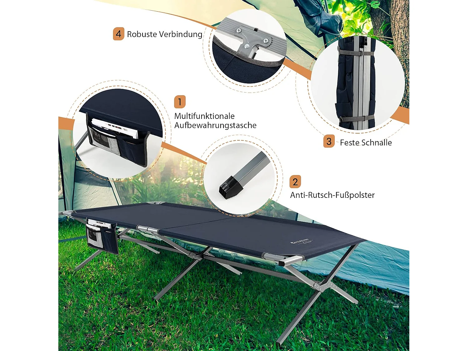 Campingliege Feldbett Klappbar