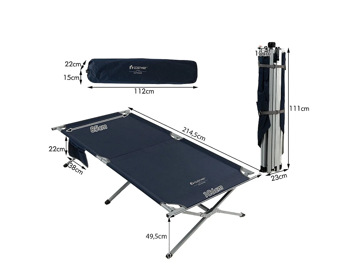 Klappbares Campingbett mit Tasche