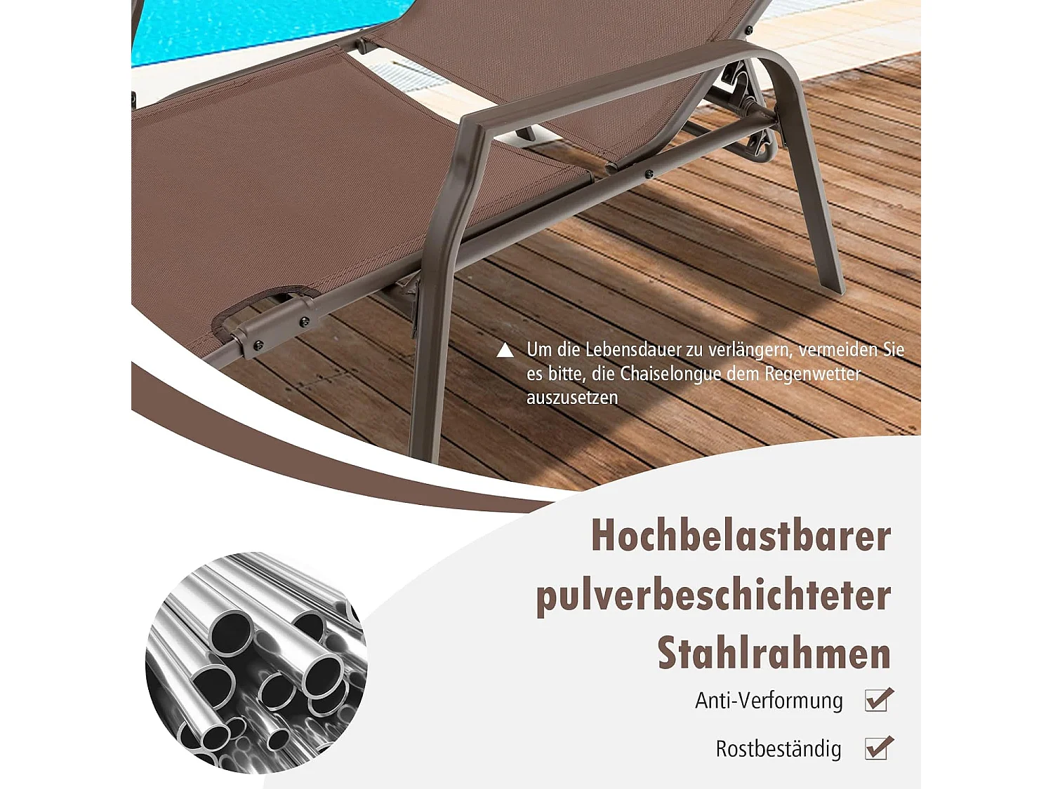 2er Set klappbare Sonnenliege