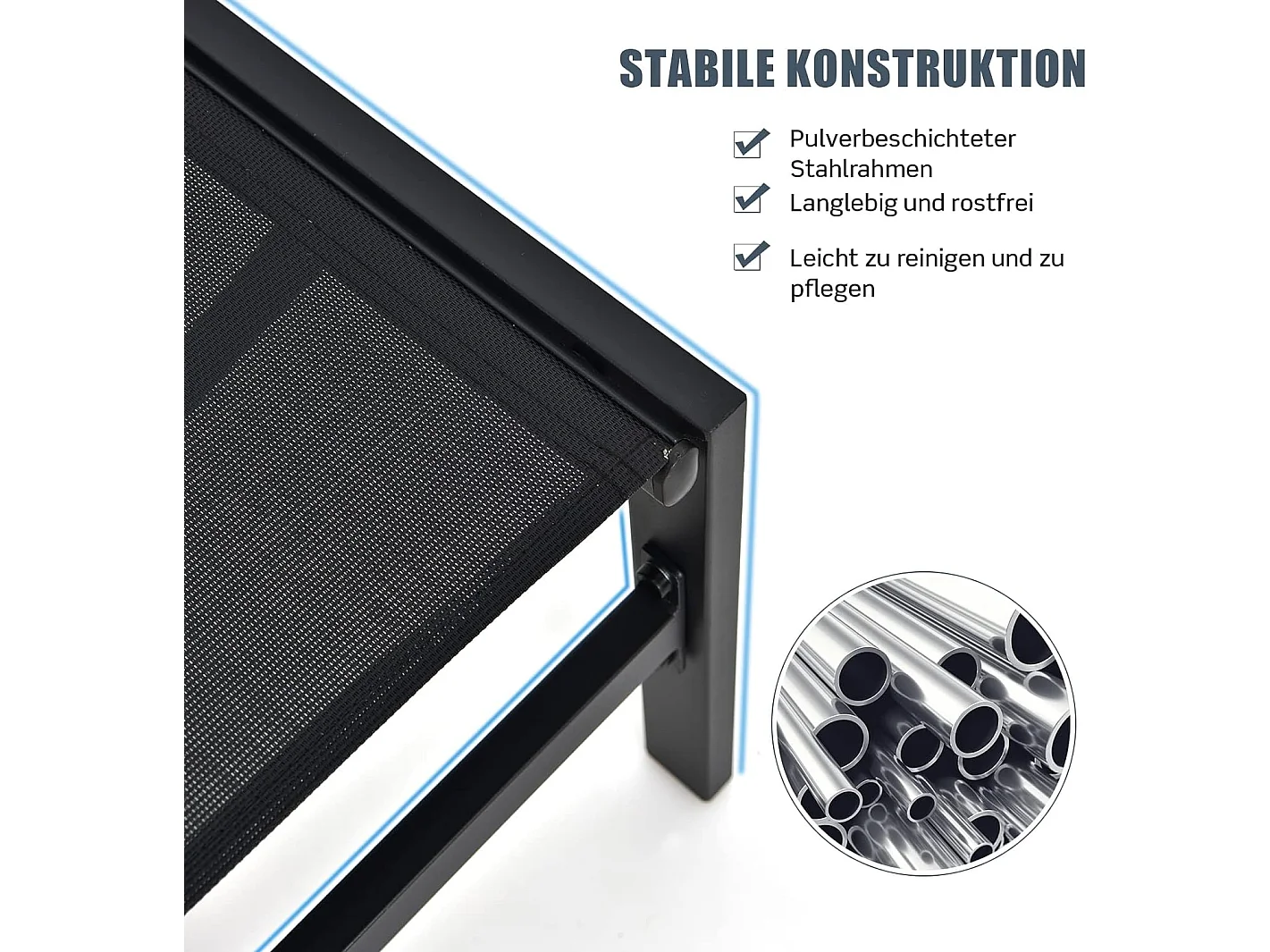 Liegestuhl mit Verstellbarer Rückenlehne