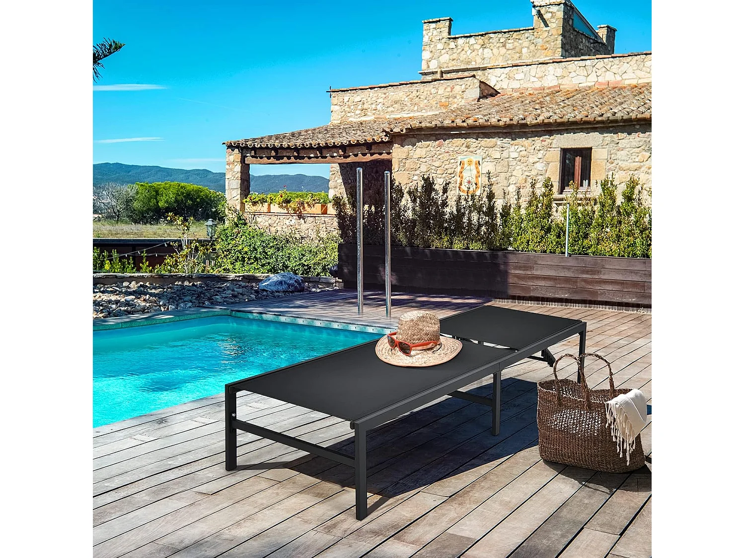 Liegestuhl mit Verstellbarer Rückenlehne