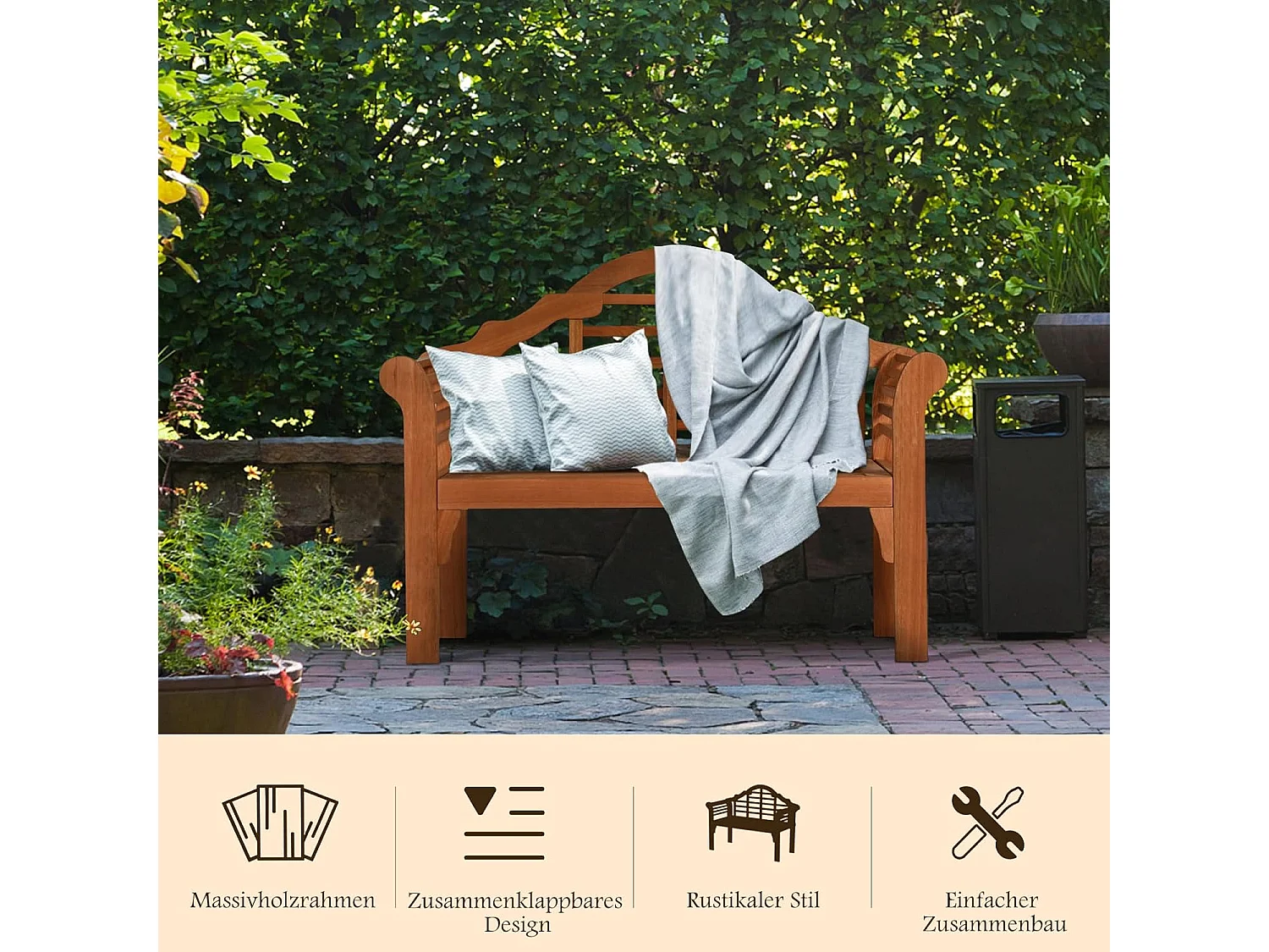 Gartenbank klappbar aus Eukalyptus