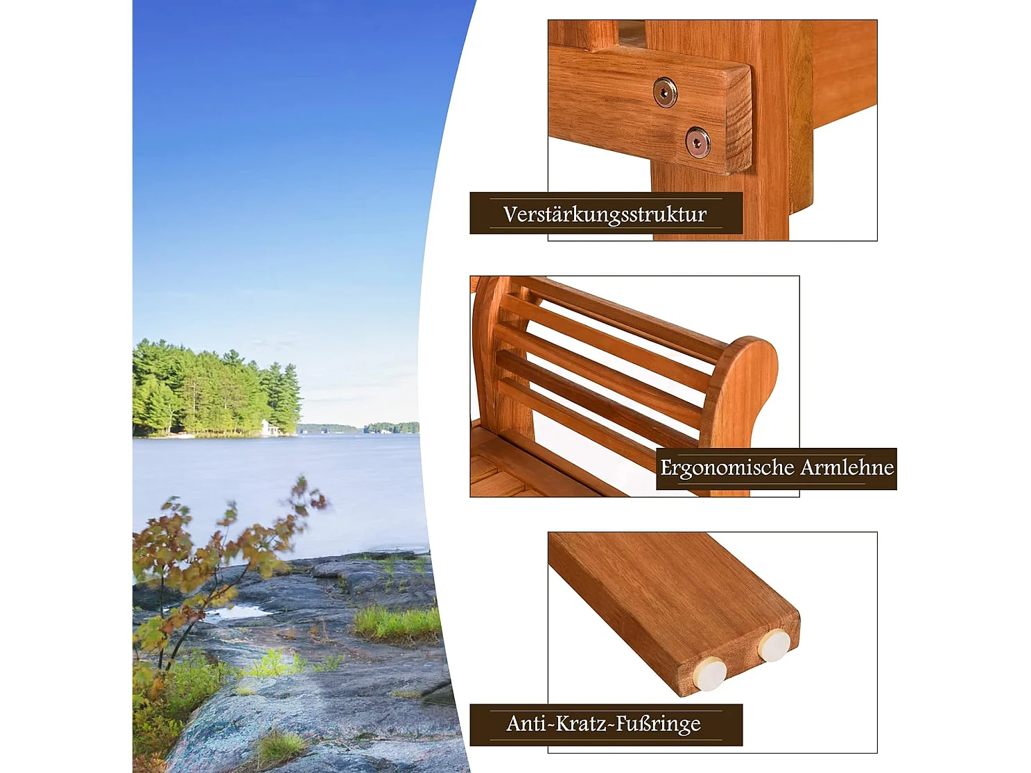 Gartenbank klappbar aus Eukalyptus