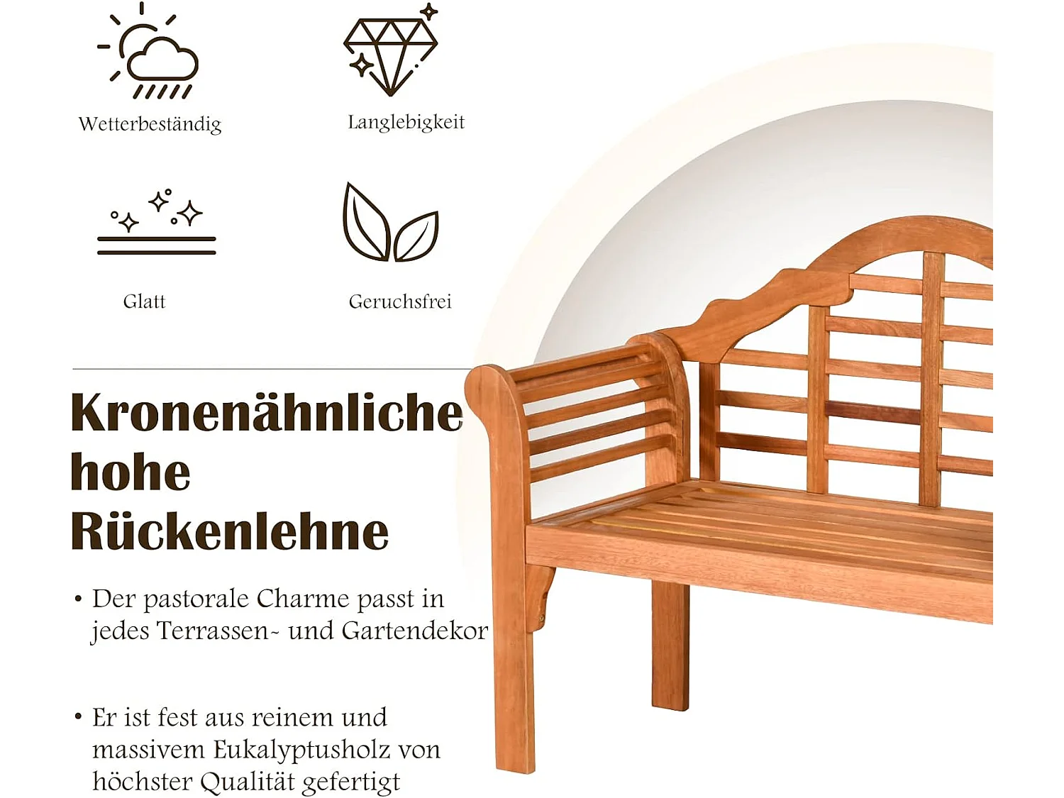 Gartenbank klappbar aus Eukalyptus