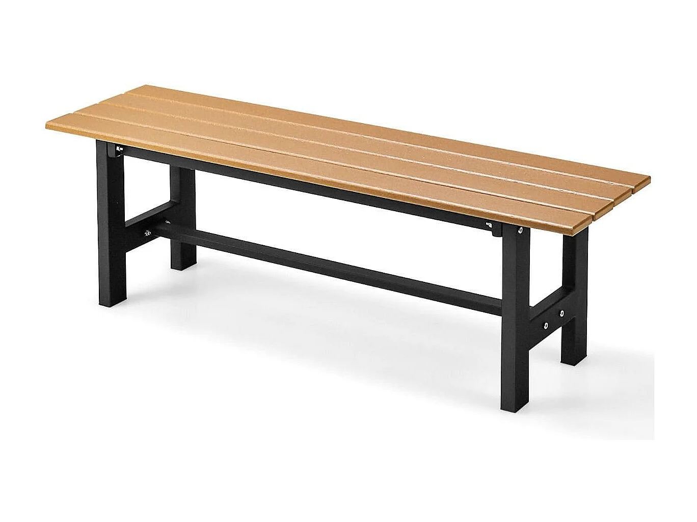 120 cm Gartenbank 2-Sitzer Sitzbank bis 300kg Belastbar Allwetter-Parkbank aus HDPE Braun