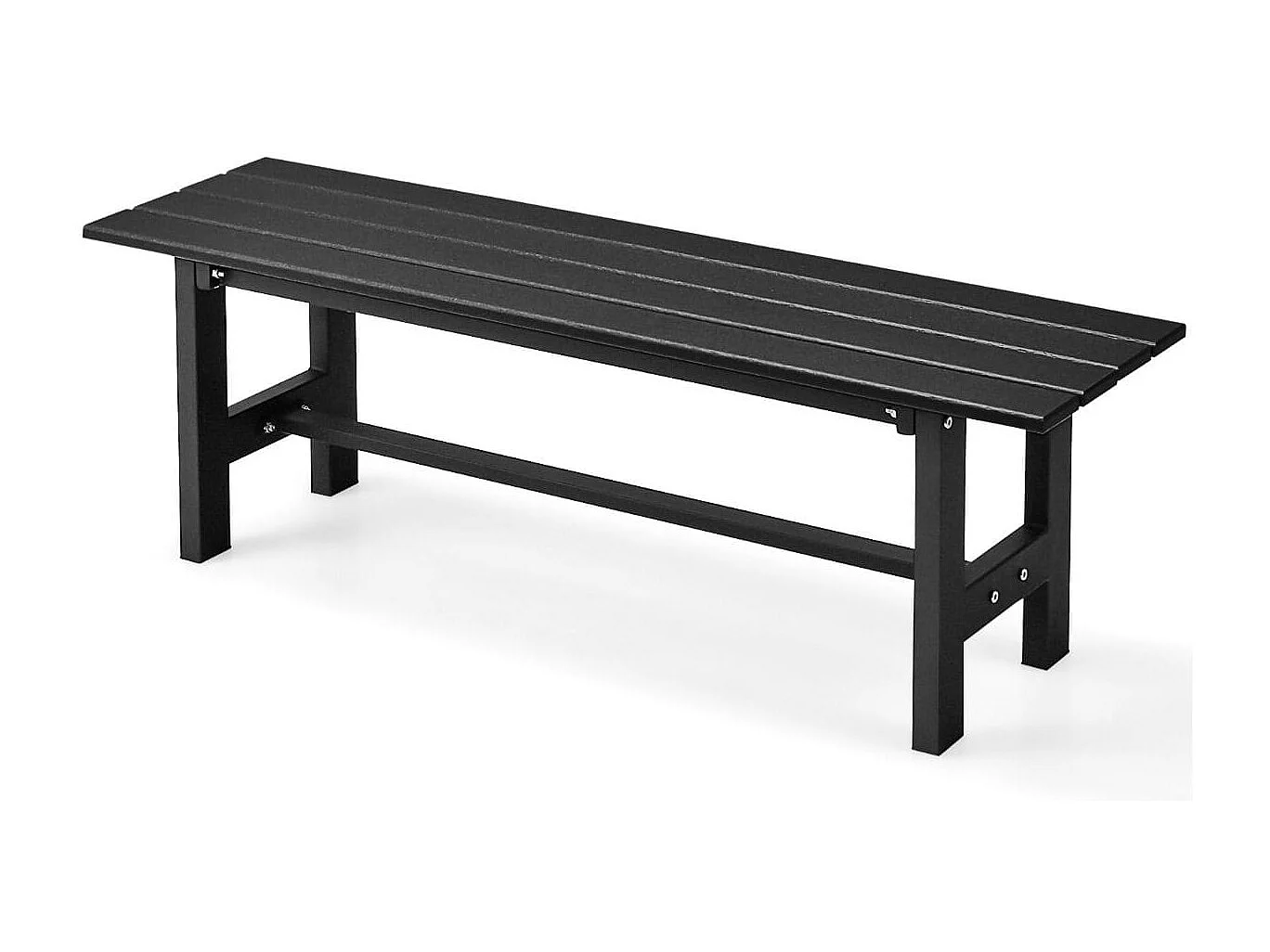 Gartenbank für 2 Personen mit Lattensitz bis 300kg belastbar 120 x 36 x 40,5 cm Schwarz