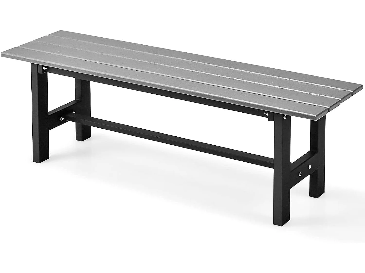 Gartenbank für 2 Personen mit Lattensitz bis 300kg belastbar 120 x 36 x 40,5 cm Grau