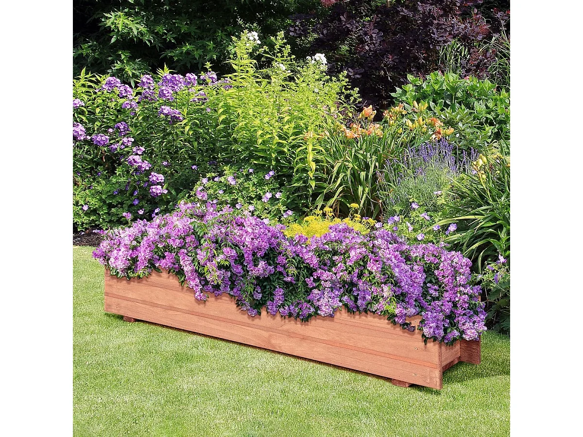Erhöhtes Gartenbeet Pflanzkasten aus Tannenholz für Garten 91,5 x 18 x 16 cm Braun