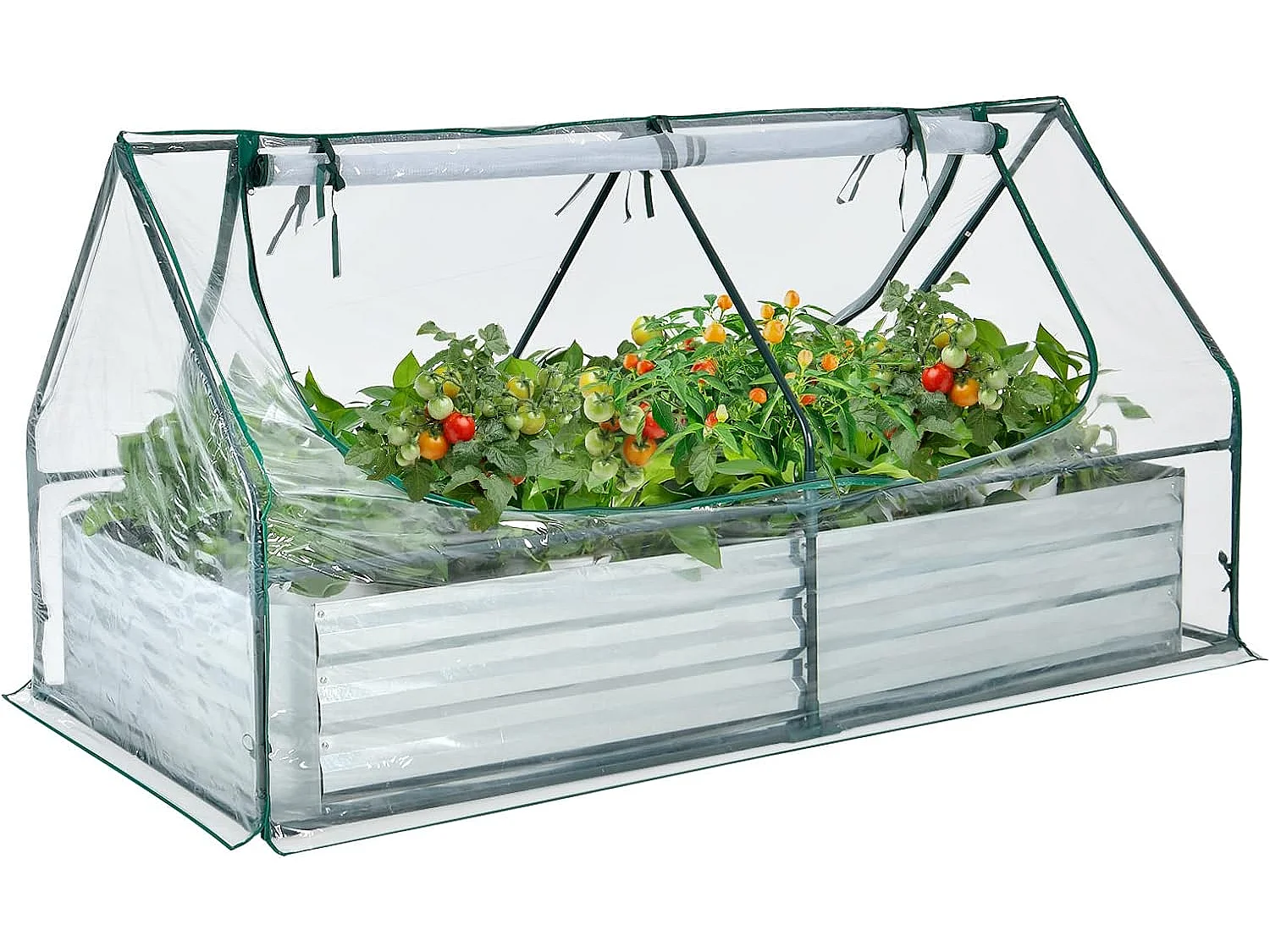 2 in 1 Hochbeet mit Gewächshaus