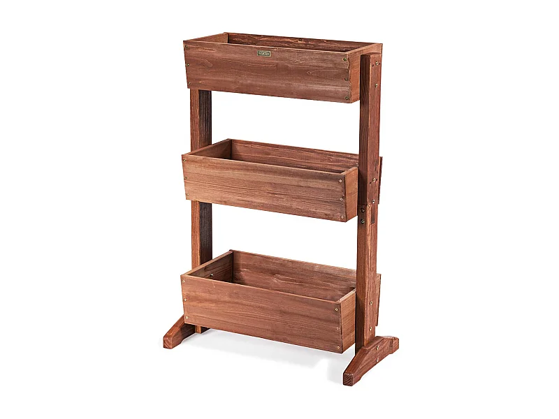 3-stufiges hölzernes Blumenregal Blumenständer 3 Etage Hochbeet Blumentreppe 71 x 38 x 105 cm Braun