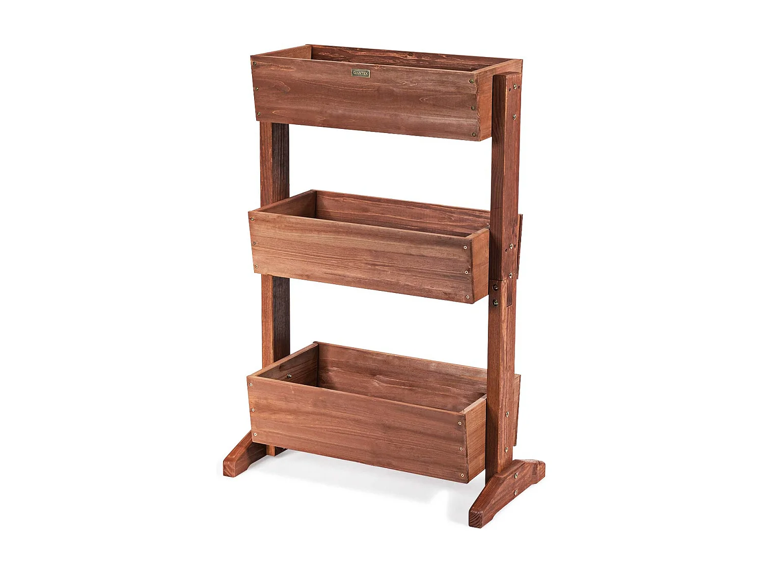 3-stufiges hölzernes Blumenregal Blumenständer 3 Etage Hochbeet Blumentreppe 71 x 38 x 105 cm Braun