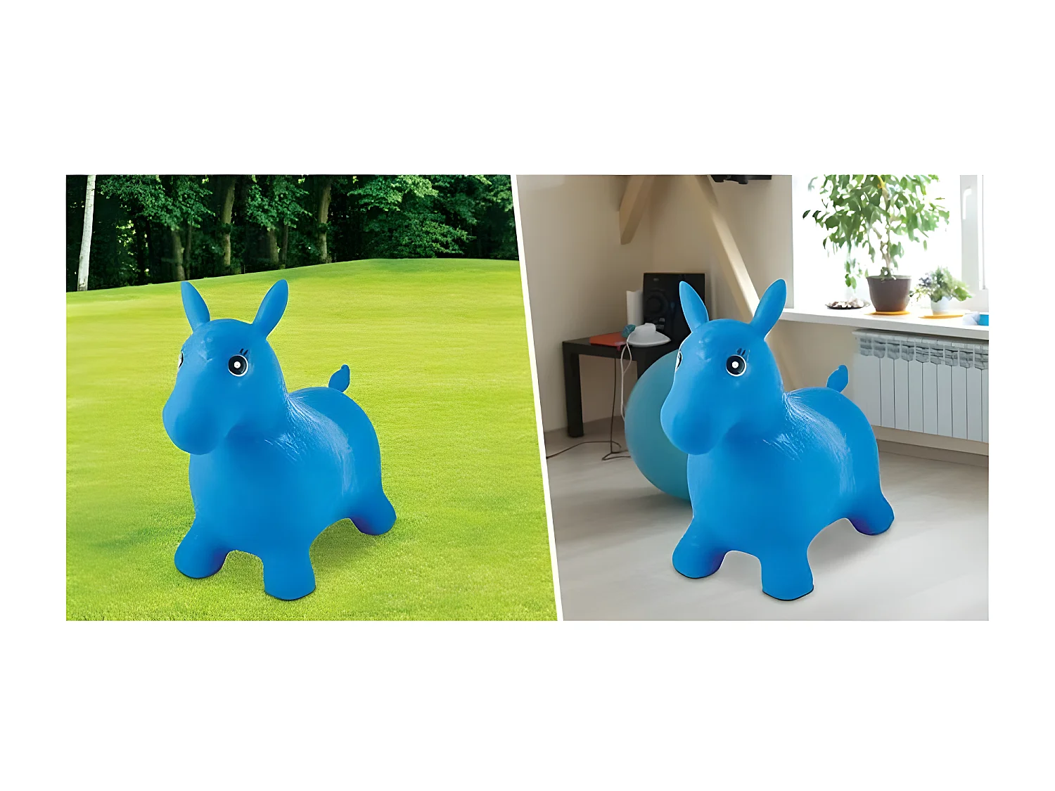 LEXIBOOK Cheval Sauteur Gonflable Bleu - 3 ans et +