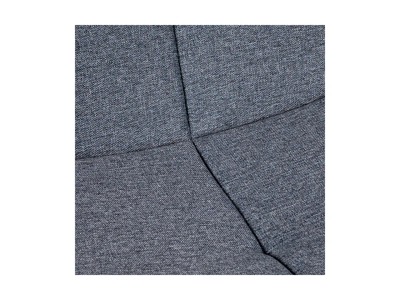 Lot de 2 chaises tissu bleu jean et piètement chêne massif noir - MISU