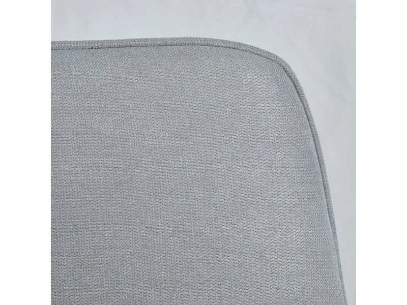 Chaise pivotante en lin gris avec accoudoirs pieds métal noir - TARGO