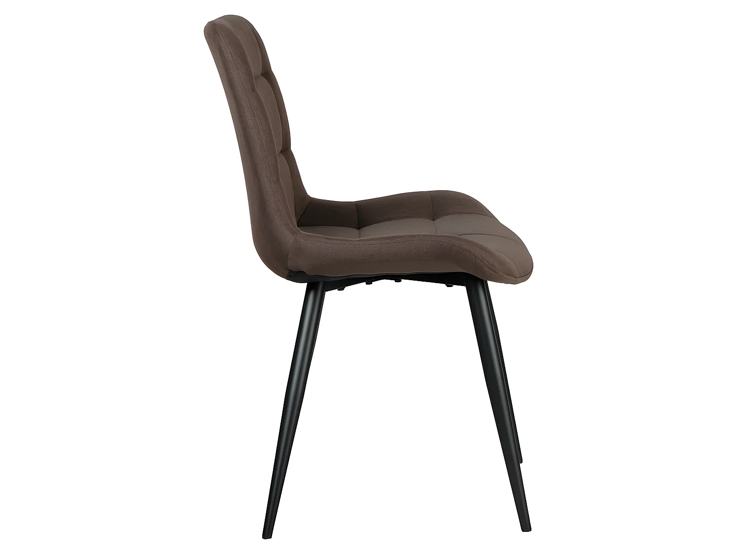 Lot de 2 chaises en tissu marron avec pieds métal noir - JAELLE