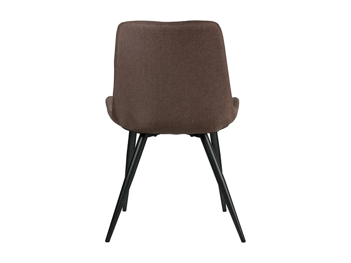 Lot de 2 chaises en tissu marron avec pieds métal noir - JAELLE