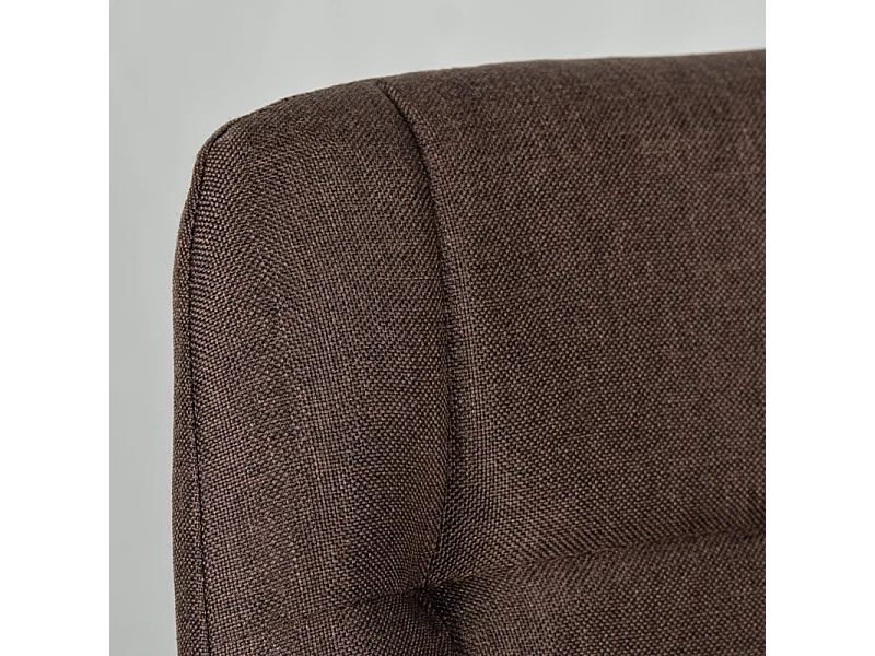 Lot de 2 chaises en tissu marron avec pieds métal noir - JAELLE
